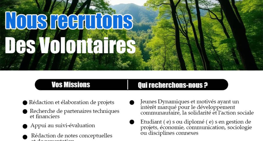 RECRUTEMENT DE NOUVEAUX VOLONTAIRES